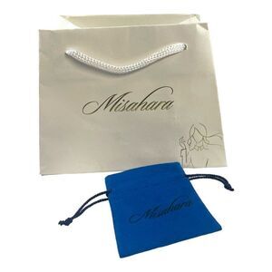 Misahara Jewelry Gift Bag & Dust Pouch Set Authentic Shopping Set White And Blue